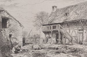 Krajina selského dvora, 1845. od Charles Emile Jacque
