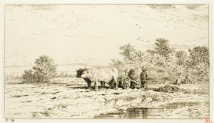 Krajina s farmářskými dělníky od Charles Emile Jacque