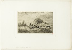 Krajina se stádem prasat od Charles Emile Jacque