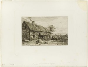 Krajina s rolnickým obydlím od Charles Emile Jacque