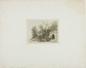 Muž sedící na kopci od Charles Emile Jacque
