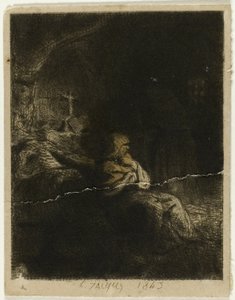 Mnich v modlitbě od Charles Emile Jacque