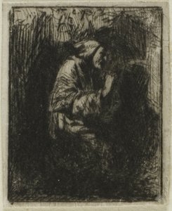 Mnich v modlitbě od Charles Emile Jacque