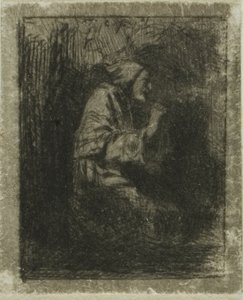 Mnich v modlitbě od Charles Emile Jacque