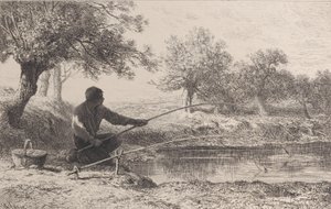 Návnadový rybolov, 1864. od Charles Emile Jacque