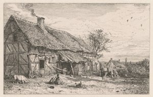 Selský dům od Charles Emile Jacque