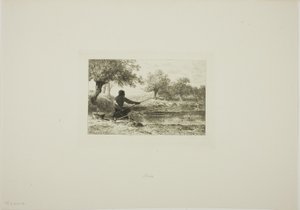 Rybaření na tyči od Charles Emile Jacque