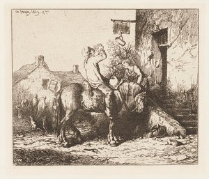 Hospodské dveře od Charles Emile Jacque