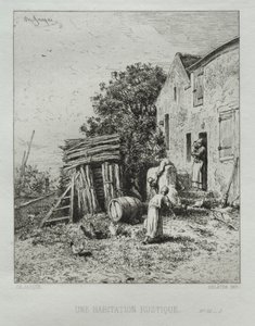 Rustikální dům od Charles Emile Jacque