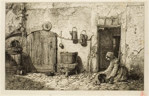 Služka ze Scullery od Charles Emile Jacque