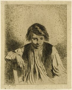 Sedící chlapec od Charles Emile Jacque