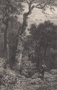 Shooting a Woodcock, 1864. od Charles Emile Jacque