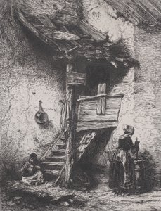 Schody a víření ženy, 1845. od Charles Emile Jacque