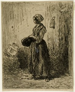 Stojící rolnická žena od Charles Emile Jacque