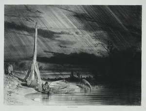 Rybář, deštivé počasí, 1847. od Charles Emile Jacque