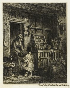 Obchodník s ovocem a dítě od Charles Emile Jacque
