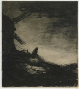 The Mill, 1848 (rypoint s ruletou a talířovým tónem na chine collé) od Charles Emile Jacque