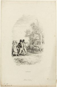 Oxcart, ilustrace z Bajek od Lachambaudie od Charles Emile Jacque