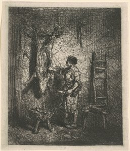 Řezník vepřů od Charles Emile Jacque