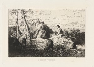 Marnotratné dítě. od Charles Emile Jacque