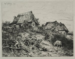 Dvě chatky na břehu, 1879. od Charles Emile Jacque