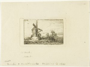 Větrný mlýn od Charles Emile Jacque