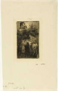 Žena v okně Inn od Charles Emile Jacque