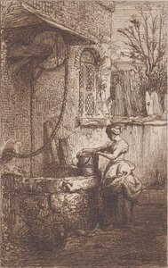 Žena u studny, 1842. od Charles Emile Jacque