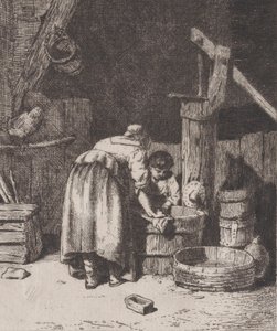 Ženy Mytí, ca. 1845-50. od Charles Emile Jacque