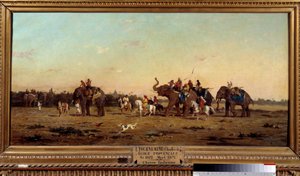 Indiánský lov. Obraz Charlese de Tournemine (1812-1872)
