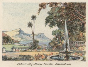 Jihoafrická republika: Admiralty House Garden, Simonstown (barevná litografie) od Charles Ernest Peers