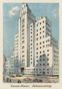 Jižní Afrika: "Escom House", Johannesburg (barevná litografie) od Charles Ernest Peers