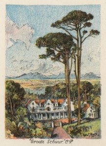 Jižní Afrika: "Groote Schuur", CP (barevná litografie) od Charles Ernest Peers