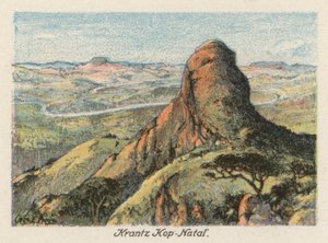 Jihoafrická republika: Krantz Kop, Natal (barevná litografie)