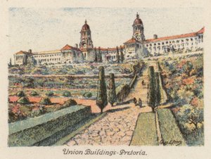Jihoafrická republika: Union Buildings, Pretoria (barevná litografie) od Charles Ernest Peers