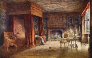 Knole House: Spangled Bedroom (barevná litografie)