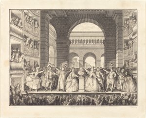 Korunovace Voltaira (Korunování Voltaira) od Charles Etienne Gaucher after Jean Michel Moreau