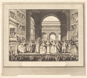 Korunovace Voltaira (Korunování Voltaira) od Charles Etienne Gaucher after Jean Michel Moreau