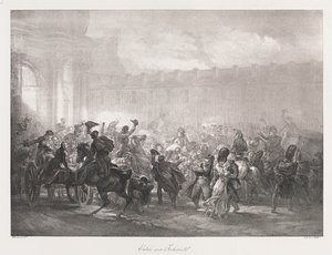 Vstup do Tuileries, počátek 19. století (litho) od Charles Etienne Pierre Motte