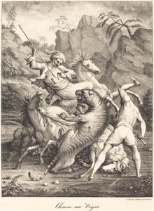Hon na tygra od Charles Etienne Pierre Motte after Auguste Jacques Regnier