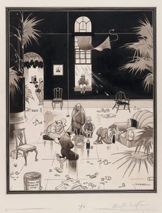 Klubový život v Americe, piknikové, před rokem 1933 (pero a inkoust na papíře) od Charles Forbell