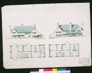 Dům, který má být postaven v Gartmel Fell Gillhead, Windermere pro J.W. Buckley Esquire, 1899 (wc a tužka na papíře) od Charles Francis Annesley Voysey