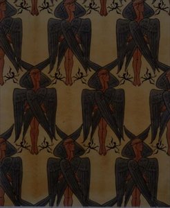 Opakující se cherubum, design pro látku od Charles Francis Annesley Voysey