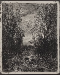 Proud na mýtině od Charles Francois Daubigny