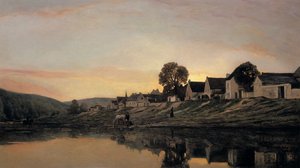 Vesnice poblíž Bonnieres, 1861 od Charles Francois Daubigny