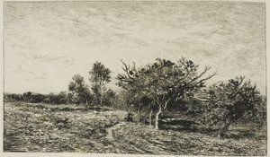 Jabloně v Auvers od Charles Francois Daubigny