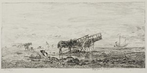 Pláž ve Villerville od Charles Francois Daubigny