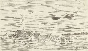 Farmy na rovinatém pozemku od Charles Francois Daubigny
