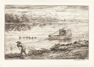Palubní chlapec tahání lana od Charles Francois Daubigny