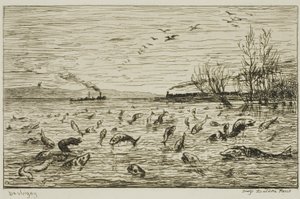 Oslava ryb při odjezdu lodního chlapce (Ryba) od Charles Francois Daubigny